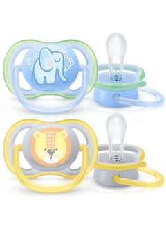 Buy 2 Pieces Ultra Air Freeflow Soother Elephant/Owl 0-6M - Assorted in UAE