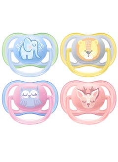 Buy Ultra Air Freeflow Soother Elephant/Owl 0-6M, 2 Pieces - Assorted in UAE