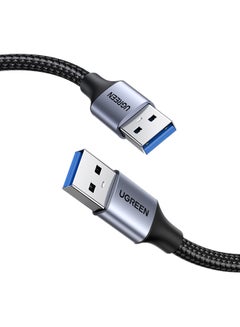 Buy USB 3.0 A to A Cable USB to USB Cable Type A Male to Male USB 3.0 Cable Nylon Braided Cord Compatible for Data Transfer Hard Drive Enclosures, Printers, Modems, Cameras (0.5M) Black in Saudi Arabia