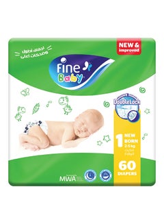 Buy 60-Piece Diapers Newborn (Size 1) (2-5 KG) in UAE