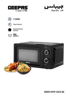 Buy Manual Microwave Oven 20 Liter 1100 Watts With Easy Reheat And Fast Defrost Function 20 L 1100 W GMO1899-20LS-BL Black in Saudi Arabia
