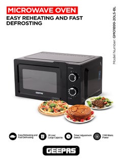 Buy Manual Microwave Oven 20 Liter 1100 Watts With Easy Reheat And Fast Defrost Function 20 L 1100 W GMO1899-20LS-BL Black in UAE