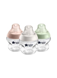 Buy Pack Of 3 Closer To Nature Baby Bottles, Slow-Flow Anti-Colic Valve 0 Months+, 150ml, Multicolour in Saudi Arabia