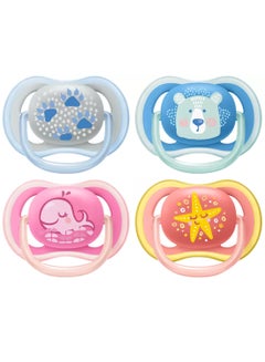 Buy Ultra Air Free - Flow Pacifier, Soother, 6 - 18 Months , Mixed, Deco, 2 Count, Scf085, 06 in UAE