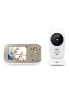 اشتري Motorola 2.8 inches Video Baby Monitor with  Digital Zoom, Two-Way Audio, and Room Temperature Display - White في مصر