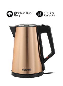 Buy Three Layer Stainless Steel Electric Kettle| 360-Degrees Rotation, Boil Dry Protection and Automatic Cut-Off| Perfect for Boiling Water, Milk, Tea| 1850-2200 W, Seamless Welding| 2 Years Warranty, Metallic brown Color 1.7 L 2200 W GK38033 Gold/Black in Saudi Arabia