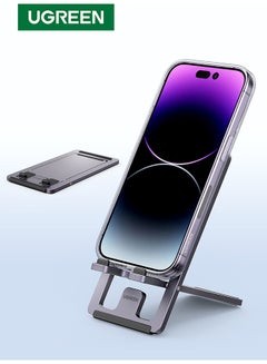 Buy Cell Phone Stand, Portable Mobile Phone Holder, Adjustable iPhone Stand for Desk, Foldable View Angle Stand, Stable Alloy Metal Mobile Stand, Compatible with iPhone 15 Series, All Smart Phones Sliver in Egypt