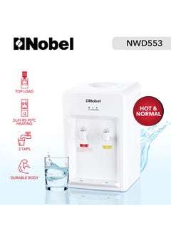 Buy Water Dispenser Table Top with 2 Taps Hot & Normal Function NWD553 White in UAE