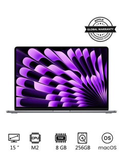 Buy MacBook Air MQKP3 15-Inch Display, Apple M2 Chip with 8-Core CPU And 10-Core GPU, 256GB SSD, English Arabic Keyboard Space Grey in Egypt