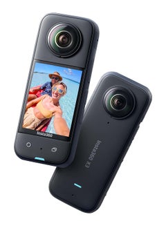 Buy X3-360 Degree Waterproof Action Camera With 1/2" Sensor, 5.7K 360, 72MP 360 Photos, Stabilisation, 2.29" Touch Screen, AI Editing, Live Streaming, Webcam, Voice Control With 64GB Memory Card in Saudi Arabia