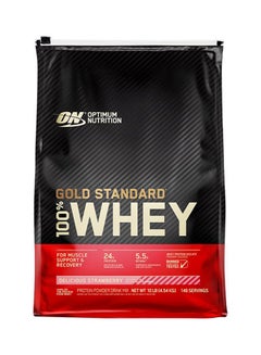 Buy Gold Standard 100% Whey Protein Powder Primary Source Isolate, 24 Grams of Protein for Muscle Support and Recovery - Delicious Strawberry, 10 Lbs, 146 Servings (4.53 KG) in UAE