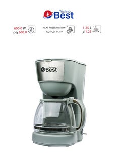 Buy Coffee Maker 1.25 L 600 W BCM-002 Silver in Saudi Arabia