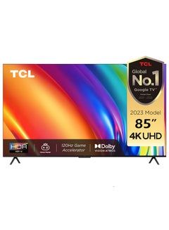 اشتري 85 Inch 4K Ultra HD Smart TV, Google TV With 120Hz Game Accelerator, Dolby Vision & Atmos, HDR 10, Built-In Chromecast Assistant, 60HZ MEMC, (2023 Model) 85P745 Black في الامارات