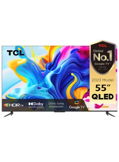 اشتري 55 Inch 4K QLED Smart Google TV With Hands-free Voice Control Dolby Vision Atmos HDR 10+ 120Hz Game Accelerator Wide Colour Gamut Quantum Dot Technology - (2023 Model) 55C645 Black في الامارات