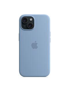 Buy iPhone 15 Silicone Case with MagSafe - Winter Blue in UAE