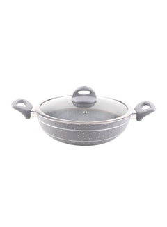 اشتري Smart Granite Series  Forged Aluminum Wok Pan With Lid Grey 26.0cm في السعودية