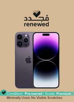 Buy Renewed - iPhone 14 Pro 256GB Deep Purple 5G With FaceTime in UAE