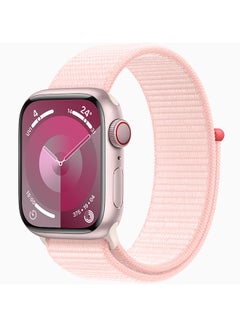 Buy Watch Series 9 GPS 41mm Pink Aluminium Case With Light Pink Sport Loop in UAE