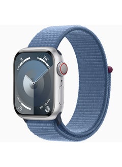Buy Watch Series 9 GPS 45mm Silver Aluminium Case With Winter Blue Sport Loop in Egypt