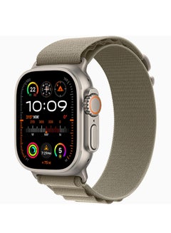 Buy Watch Ultra 2 GPS + Cellular, 49mm Titanium Case With Large (Band fits 165–210mm wrists.) Olive Alpine Loop in Egypt