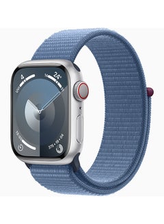 Buy Watch Series9 GPS + Cellular 45mm Silver Aluminium Case With Winter Blue Sport Loop in UAE