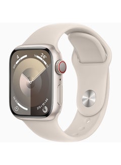 Buy Watch Series9 GPS + Cellular 45mm Starlight Aluminium Case With Starlight Sport Band in UAE