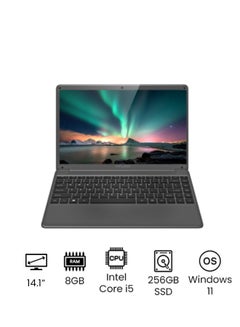 اشتري S1 laptop With 14.1-Inch Display, Core i5 1035G4 Processor/8GB RAM/256GB SSD/Windows 11/Intel Iris Plus Graphics English/Arabic Grey في السعودية