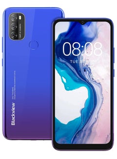Buy A80 Plus 4G Mobile Phone, 6.49 inch HD+ Screen, Helio P22 4GB+64GB, Four Rear Camera, 4680mAh Battery Fast Charge, 8.8mm Thickness, Android 10 DUAL SIM Smartphone, Type-C, NFC - BLUE in Egypt