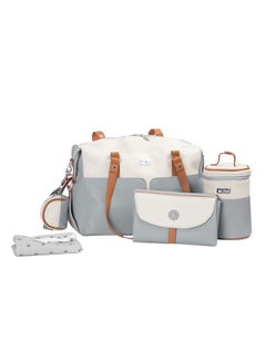 Buy Diaper Bag With Changing Mat, Insulated Pacifier And Bottle Storage - Grey in UAE