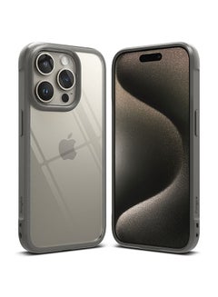 اشتري Fusion Bold Compatible With iPhone 15 Pro Case Cover Firm Grip Frame Anti-Yellowing Anti-Fingerprint Frosted Hard Back Shockproof Bumper Back Cover Gray في مصر