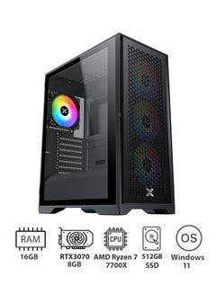 اشتري PC-AMD Ryzen 7-7700X/16GB RAM/1TB SSD/ASUS Prime X670 Pro/MSI Gaming GeForce RTX 3070 GDRR6/DP Tri-Frozr 2 TORX Fan 4.0 8GB/DeepCool GAMMAXX L240-A RGB AIO 240MM/PSU Cougar 650W GX-F Aurum 80 Plus Gold/Xigmatek LUX S Tempered Glass Mid-Tower ATX Case/Windows 11/ Glass- Glass-Black في الامارات