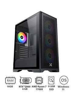 اشتري PC-AMD Ryzen 7-7700X/16GB RAM/512GB SSD/ASUS Prime X570 Pro/ASUS Dual GeForce RTX™ 2060 EVO GDDR6 6GB/DeepCool GAMMAXX L240-A RGB AIO 240MM/PSU Cougar 650W GX-F Aurum 80 Plus Gold/Xigmatek LUX S Tempered Glass Mid-Tower ATX Case/Windows 11/ Glass- Glass-Black في الامارات