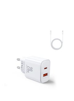 اشتري Flash Series 20W A+C Dual-Port Charger White في مصر