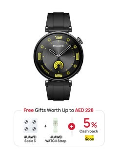 اشتري Watch GT4 41mm Smartwatch, + Scale3 + Strap, 7-Day Battery Life, Pulse Wave Analysis, Female Health Management 3.0, 24/7 Health Monitoring, Compatible With Andriod And iOS Black في الامارات