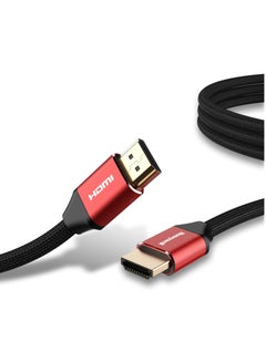 Buy Honeywell HDMI Cable 2.1 with Ethernet, 8k@60Hz UHD Resolution,1 Meter (3.3feet),48 GBPS Transmission Speed, Dolby DTS, 3D, Ultra-Fast Speed, Male-to-Male, Compatible with all HDMI-Enabled Devices Red in UAE