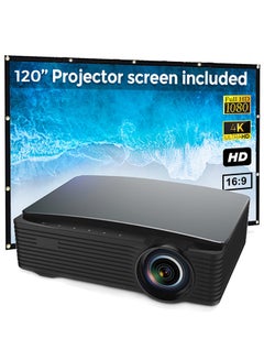 Buy Android Projector With 120 Inch Projector Screen | 550 ANSI Lumens | WIFI 1080P 4K-Supported Home Theater Video Projector Compatible with TV Stick Set Top Box HDMI USB Laptop Gaming PROJ-WO-68-B_SCR-04 Black in UAE