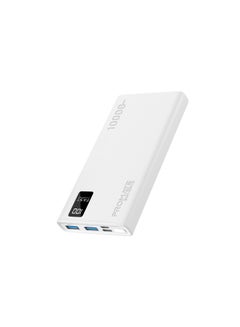 Buy 10000 mAh Universal Ultra-Slim iPhone 15 Power Bank, Portable Charger, 10W USB-C Input/Output Port, Dual USB, LED, Over-Heating Protection For iPhone 13/14, Galaxy, iPad, Bolt-10Pro - White in UAE