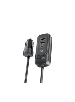 اشتري iPhone 15 Car, Premium 120W DC Charger With Extended Fast-Charging Hub, Dual USB-C Power Delivery Ports, Dual Qualcomm QC 3.0 USB-A Ports And 1.5M Long Cable For iPhone 14, iPad Air Black في الامارات