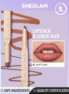 اشتري 101 Glam Lipstick Liner Duo Soft Chai في الامارات