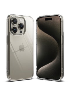 اشتري Fusion-X Compatible With iPhone 15 Pro Max Case Cover Transparent Hard Back Soft Flexible Tpu Bumper Scratch Resistant Shockproof Protection Back Cover Clear في الامارات