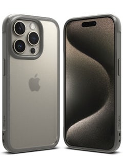Buy Fusion Bold Compatible With iPhone 15 Pro Max Case Cover Firm Grip Frame Anti-Yellowing Anti-Fingerprint Frosted Hard Back Shockproof Bumper Back Cover Matte Gray in UAE