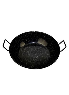 اشتري Wok Pan With Enamel Coating And Raised Handles Black 34cm في السعودية