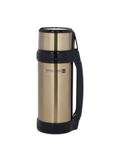 Buy Travel Vacuum Bottle, Stainless Steel Vacuum Bottle, RF10494 | Double Wall Insulation | Keeps Drink Hot/ Cold for Hours | 1.5L Stainless Steel Thermos with Handle Gold/Black in Saudi Arabia