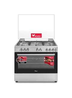 Buy 90cm Gas Cooker With Convection Fan, Thermostat Control, Closed Door Grilling, Made In Turkey VG96CCF Stainless Steel in UAE