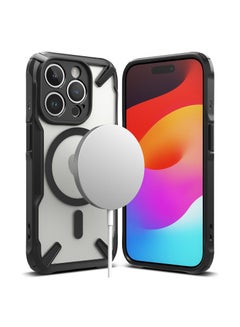 Buy Fusion X Magnetic Compatible For Apple iPhone 15 Pro Case Cover Transparent Hard Back Soft Flexible TPU Bumper Scratch Resistant Shockproof Protection Back Cover Matte Black in UAE