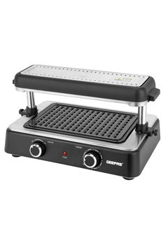 Buy Geepas Fast Indoor Grill, With Drip Tray for Easy Cleaning, and Thermostat Control for Versatile Cooking, Perfect for Sizzling Steaks, Searing Vegetables, Toasting Breads and Buns 1400 W GBG63060 Silver/ Black in UAE