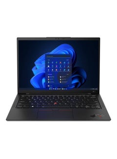 اشتري ThinkPad X1 Carbon Gen11 i7-1355U, 16GB DDR5, 512GB SSD, Integrated Intel Iris Xe Graphics, 14.0" WUXGA IPS 400nits 100% sRGB, KYB BL Arabic/English, Fingerprint Reader, Win11-DG Win10 Pro English/Arabic Black في الامارات