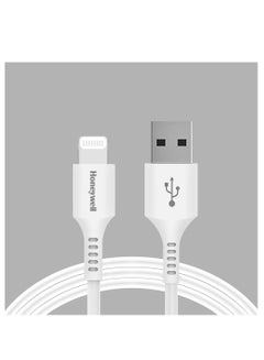 اشتري USB To Lightning Silicone Cable, 6 Feet 1.8M, MFI Certified, QC 3.0, Max Output 2.4A, Fast Charge And Sync Cable For iPhone, iPad, AirPods- iPod White في الامارات