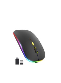 اشتري Wireless Computer Mouse W10 Rechargeable Slim Silent black في مصر