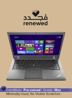 Buy Renewed - Thinkpad T440s (2014) Business Laptop With 14-Inch Display, Intel Core i5 Processor/4th Gen/8GB RAM/256GB SSD/Intel HD Graphics 4400 With Keyboard English/Arabic Black in Saudi Arabia